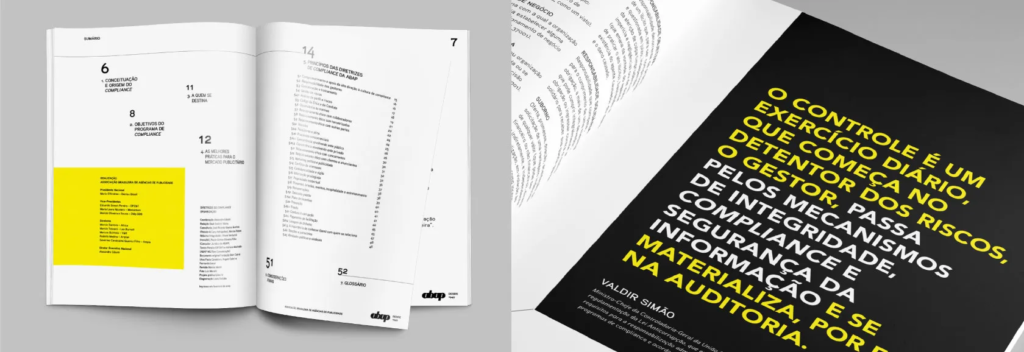 Livro exibindo título em amarelo e preto, com um visual marcante